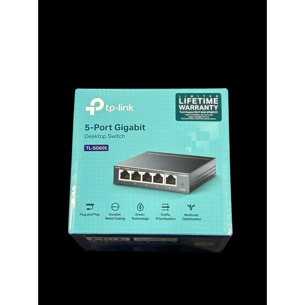 TP-LINK TL-SG105 5 Port Gigabit 4 PoE+ Desktop Switch New Open Box